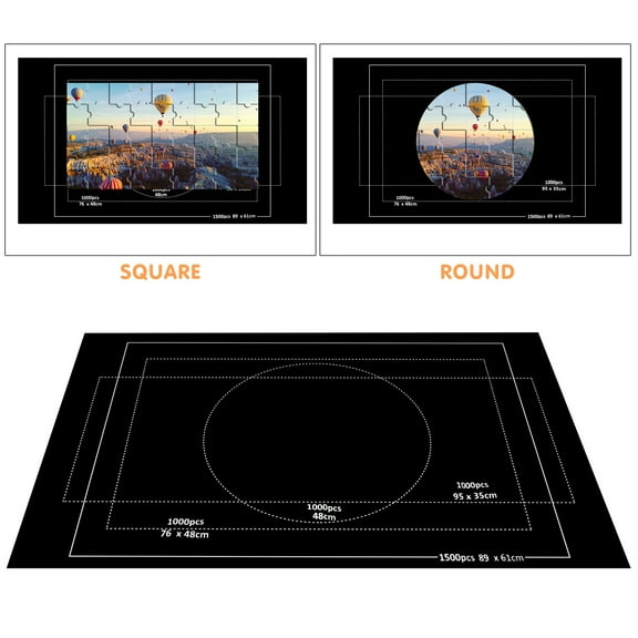 Jigsaw Puzzle Mat Roll Up with Guiding Line Design Portable Puzzle Storage