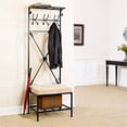 thumbnail image 5 of SEI Furniture Leon Entryway Storage Rack-Bench Seat in Textured Black, 5 of 5