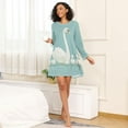 thumbnail image 4 of FORMRS Womens Long Sleeve Nightgowns Crew Neck Sleep Shirt Soft Pajamas Sizes S-3XL, White Cartoon Swan, 4 of 8