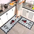 thumbnail image 2 of Set of 2s Farmhouse Chef Kitchen Rugs Set, Farm Sunflower Rooster Cow Kitchen Mat Washable Non-Slip Floor Mat, Home Kitchen Accessories Decor Indoor Carpet 17"x47"+17"x30", 2 of 7