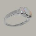 thumbnail image 3 of LBG British Made 925 Sterling Silver Real Natural Opal Womens Statement Ring - 33 size options - Size 8, 3 of 6