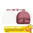 thumbnail image 2 of Muqee Peeko Toddler Weaning Tableware Set Pink for Girls with Suction Tray 3 Piece Set, 2 of 10