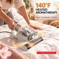 thumbnail image 4 of FEPPO Mattress Vacuum Cleaner, 16KPa Bed Vacuum Handheld with UV-C Light, 40,000 BPM High-Frequency Tapping, 140°F Hot Air, HEPA Filter for Mattress Sofa Crib (White), 4 of 9