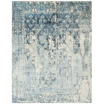 SAFAVIEH Mirage Clarette Abstract Area Rug, Ivory/Blue, 9' x 12'