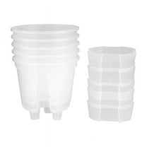 6 Inch Transparent Plastic Garden Pots Self Watering Planters, 5 Pack Plastic Nursery Plant Pots with Deep Reservior