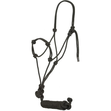 Mustang Side Pull Rope Halter with Braided Nose Bl - Walmart.com
