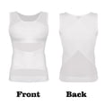 thumbnail image 1 of Men Compression Shirt Slimming Undershirt Body Shaper Chest Compression Tummy Control Tank Top Shapewear Underwear WHITE M, 1 of 6