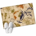 thumbnail image 6 of Vintage Globe Bathroom Rug Washable 2x3 Entryway Rug Non Slip Abstract Travel Adventure Compass Front Door Mat Low Pile Indoor Doormat Throw Floor Carpet for Kitchen Bedroom Entrance, 6 of 8