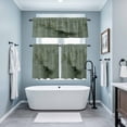 thumbnail image 3 of Sage Green Marble Kitchen Curtains Sets for Windows 36 Inch Length, Modern Abstract Art Ink Painting Rod Pocket Window Treatments Tier Curtains and Valances Set for Bedroom/Bathroom, 3 of 8