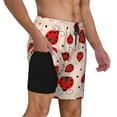 thumbnail image 3 of Fotbe Red Ladybug Men’s Swim Trunks Quick Dry Swim Shorts Board Shorts with Mesh Lining-Small, 3 of 9