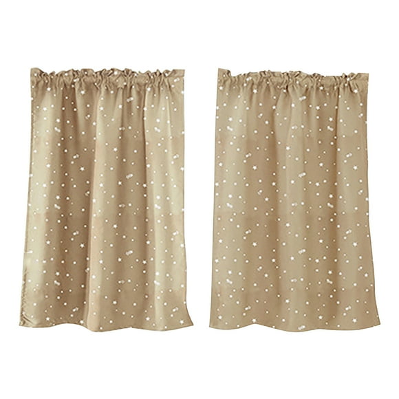 Hilingoto Clearance Star Curtains Short Curtains Small Curtains Rod Curtains Kitchen Coffee Curtains Bedroom Curtains Lace Curtains 29 X 36 inch 2 Panels Curtain