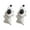 White, variant on 3D Animal Shape Women Earrings Bite Posture Alloy Cartoon Adorable Stud Earrings