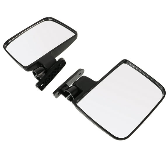 DEEPCRAFF 1 Pair Black Plastic Golf Cart Mirror for Rearview Driving Safety Round Shape 11.8x7.1x2in