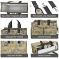 thumbnail image 4 of Canvas Tote Bag for Women with Compartments, Large Cute Golden Floral Teacher Student Shoulder Bag Nurse Purses Crossbody Bags Work Laptop Book Bag Satchels Handbags, 4 of 6