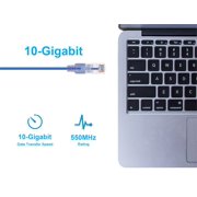 Monoprice Cat6A Ethernet Patch Cable - 1 Feet - Blue | Network Internet Cord - RJ45, 550Mhz, UTP, Pure Bare Copper Wire, 10G, 30AWG, 10-Pack - SlimRun Series