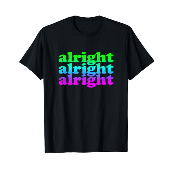 Retro Vintage 70's Style Distressed Neon Alright T shirt