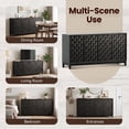 thumbnail image 6 of AFO 59" Fluted Sideboard Buffet Cabinet with Storage, Modern Wood Buffet Table with 4 3D-Checkerboard Doors & Adjustable Shelves, Mid-Century Bar Cabinet for Kitchen Living Room Bedroom, Black, 6 of 9