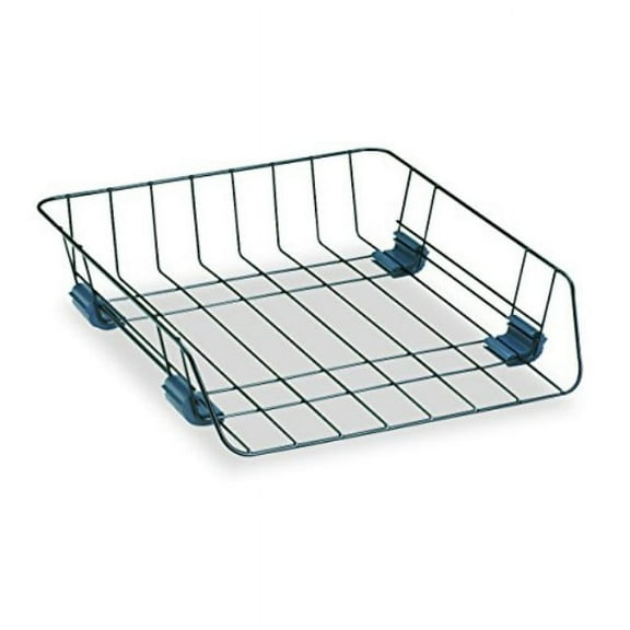 fellowes workstation stacking letter desk tray organizer, front load, wire, black (66112)