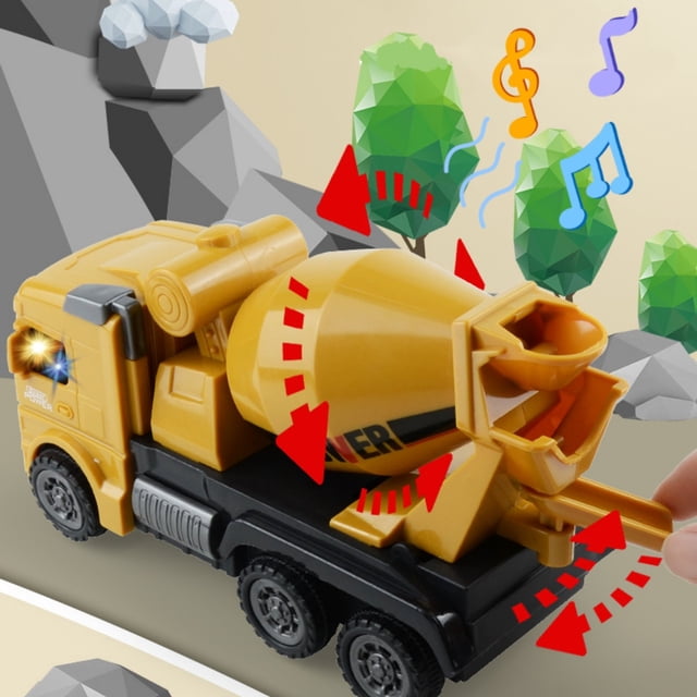 Juguete modelo de vehículo de ingeniería móvil de simulación musical Fiudx Universal