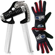 GD Iron Grip Hand Grip Strengthener Bundle (Adjustable Hand Grips for Strength Training) Wrist & Forearm Strength Trainer W/ Motofit Gloves