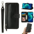 thumbnail image 1 of Nalacover for iPhone 14 Pro Max 6.7 inch Wallet Case,Shockproof Premium PU Leather Magnetic Closure Zipper Flip Kickstand Card Slots Anti-Scratch with Detachable Wrist Strap Phone Cover.Black, 1 of 10