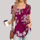 thumbnail image 1 of Fiudx Ofertas Flash Artículos En Oferta Blusa Holgada de Manga Corta con Cuello Redondo Informal Estampada a La Moda para Mujer, 1 of 5