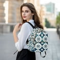 thumbnail image 6 of FORMRS Mini Backpack Purse for Women Quilted Travel Daypack Casual Shoulder Bag, Blue Mosaic Pattern, 6 of 7