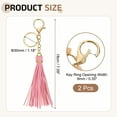 thumbnail image 2 of 2Pack Leather Keychain Tassels with Lobster Clasp Key Ring, Pink, 2 of 6