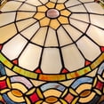 thumbnail image 2 of Vinplus Tiffany 3 Light Flush Mount Ceiling Light 16" White Finish with Tiffany Glass, 2 of 7