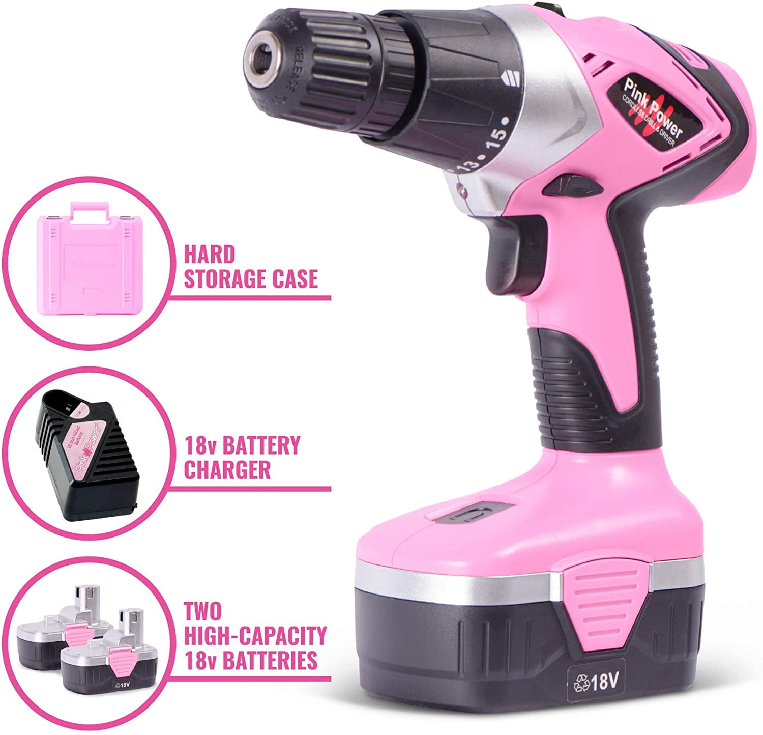 Pink Power Cordless Drill Set for Women 18V Philippines Ubuy