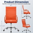 thumbnail image 6 of Lacoo Mid-Back Faux Leather Office Desk Chair Executive Conference Task Chair with Arms, Orange, 6 of 7