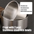 thumbnail image 5 of Pack of 2 Stainless Steel Rice Bowls Scratch Resistant Dishware for Indoor Outdoors Setting Kitchen Accessories, 5 of 9