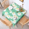 thumbnail image 2 of Green Daisy Flower Yellow Centers Pattern Square Tablecloth,Waterproof Square Table Cover,Wipeable Spillproof Washable Table Cover for Home Kitchen Party Decor 52"x52"(132x132cm), 2 of 6