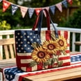 thumbnail image 2 of USA 250th Anniversary Patriotic Quilted Tote Bag for Women, Floral Embroidered Handbag with USA Flag Design Vintage Handbag for Independence Day, 2 of 4