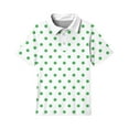 thumbnail image 4 of Lumtrix Girls' Y2K Polka Dot Graphic Short Sleeve Polo Shirts Golf Tennis School Uniform Blouses for 3-14 Y Light Green 160, 4 of 5
