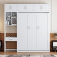 thumbnail image 3 of Harper & Bright Designs Queen Murphy Bed Wall Bed with Cabinet, Queen Size Cabinet Bed Folding Wall Bed with Storage Shelves and Desk for Guest Room Office, White, 3 of 15
