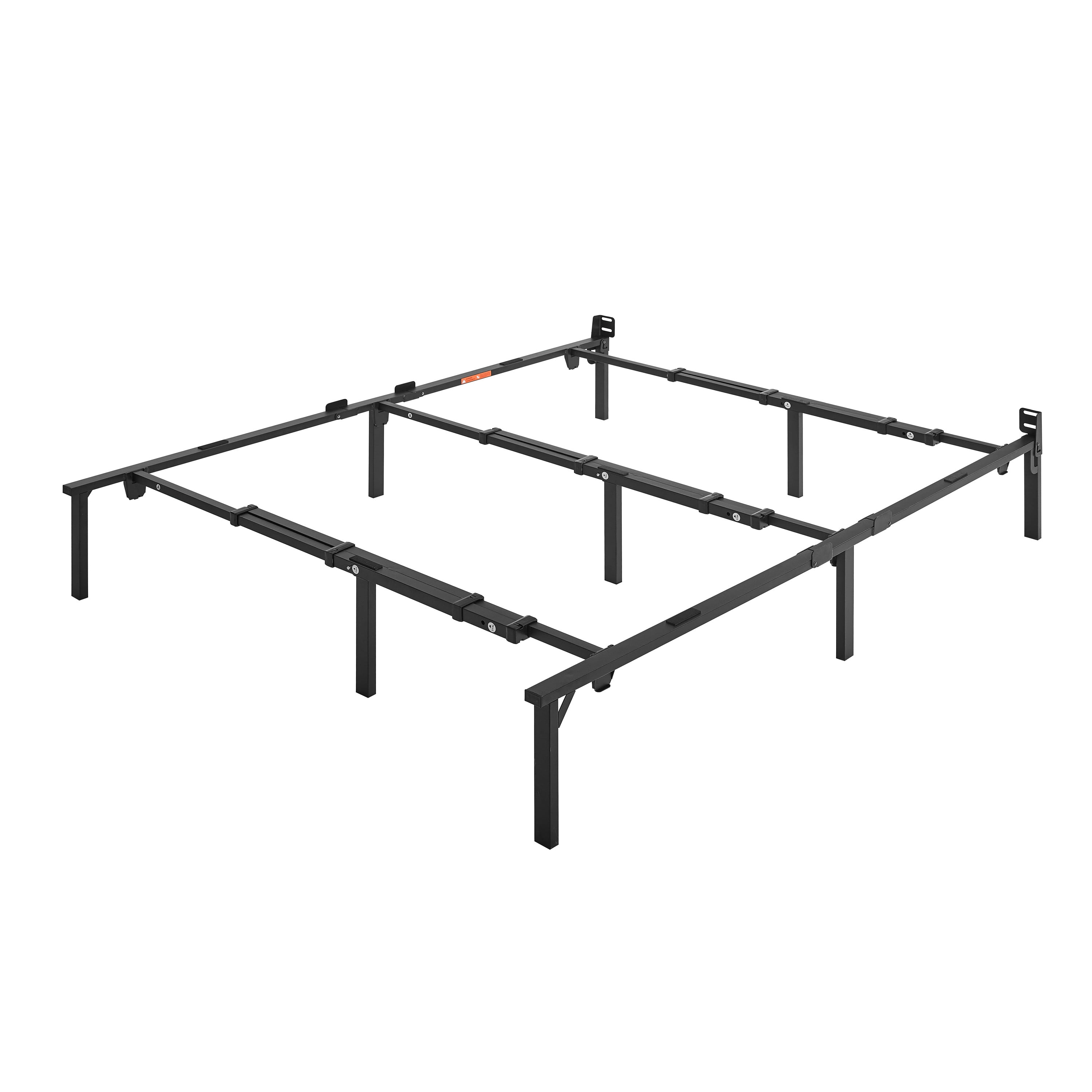 Mainstays 7 Adjustable Low Profile Bed Frame, Twin - King, Black Steel 