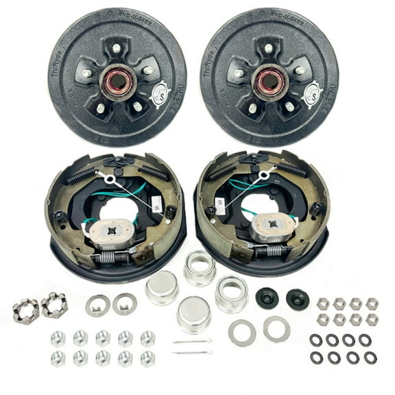 SOUTHWEST WHEEL Pre-Greased 5-4.5" Self-Adjusting Electric Brake Trailer Axle Brake Kit for 3,500 lbs. Trailer Axles