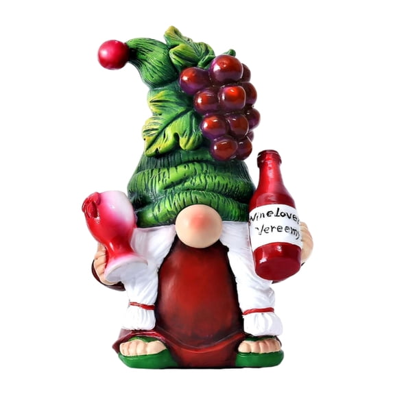 Resins Gnomes Figurine Wine Grapes Theme Statue Thanksgiving Tabletop Decors