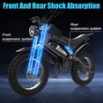 thumbnail image 6 of ZorixBike R8mini Peak 1500W Adult Electric Bicycle, 48V 15Ah Battery, 20 Inch x 4 Inch Fat Tires, Full Suspension, 7-Speed Gear, Electric Mountain Bike, UL2849, 6 of 8