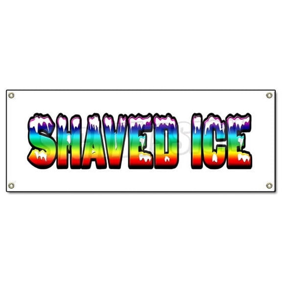 48"x120" SHAVED ICE BANNER SIGN hawaiian cart stand signs sno snow cone