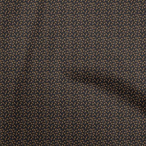 oneOone Polyester Spandex Black Fabric Floral Ditsy Sewing Craft Projects Fabric Prints By Yard 56 Inch Wide