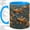 Blue, variant on Koi Fish Lotus Pond Accent Mug, 11oz Ceramic Coffee Cup for Fish Fans