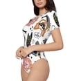 thumbnail image 2 of Naloa Hip Hop Dog Women's Short-Sleeved Onesie, One-Piece Swimsuit for Parties, dates, clubs - X-Large, 2 of 9