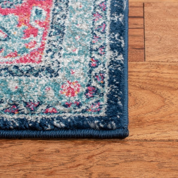 SAFAVIEH Evoke Mladen Oriental Runner Rug, Navy/Fuchsia, 2'2" x 7'