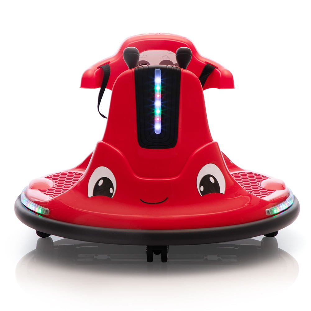 Kepooman 12V Snail-Shaped Kids Electric Bumper Car with Remote Control, Toddler Race Toys, 3-8 Years, Red & Black
