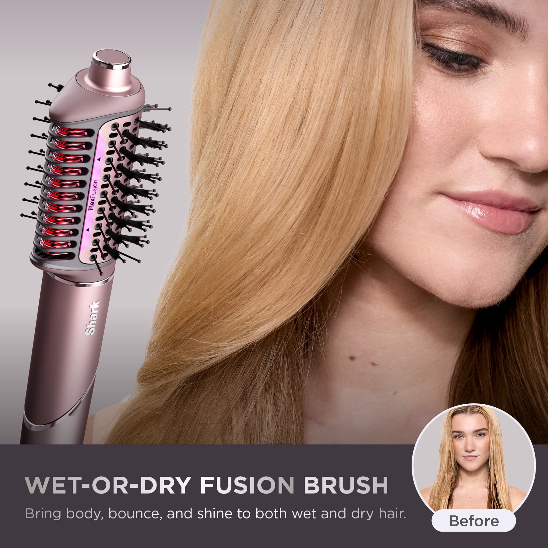 Shark FlexFusion Air & Ceramic Hair Styling System, Air Straightener & Flat Iron, HD641S Metallic Mist