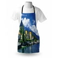 thumbnail image 3 of Italy Apron The Panoramic Landscape of Lake Como Mountains and Clouds Digital Image Print, Unisex Kitchen Bib Apron with Adjustable Neck for Cooking Baking Gardening, Blue and Green, by Ambesonne, 3 of 3