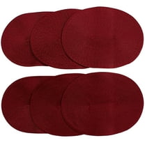 Venice Collections London Woven Spiral Table Placemats 16.9 X 13 Inches Oval Set of 6 Non-Slip Dining & Kitchen Table Mats Burgundy