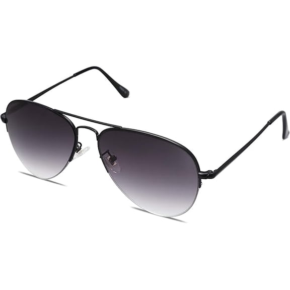 Men's Women's Sunglasses, Classic Semi Rimless Metal Frame SJ1106
